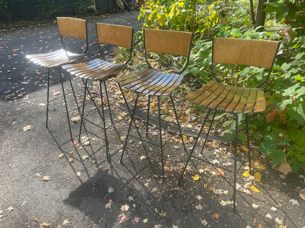 Four vintage bar stools