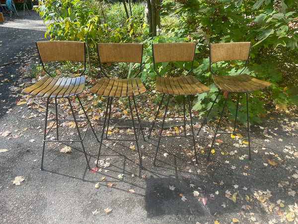 Four vintage bar stools