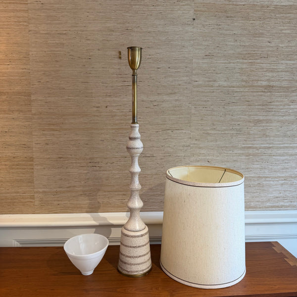 Mid Century Modern Ceramic and Brass Table Lamp