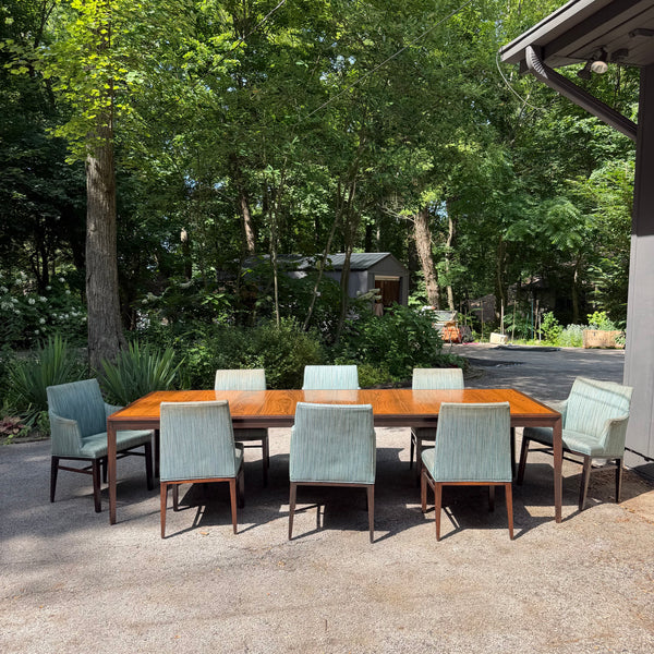 Edward Wormley for Dunbar Rosewood Dining Set with Eight Chairs and Three Leaves