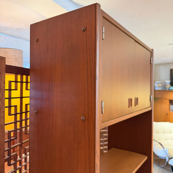 Mid-Century Modern Yugoslavian Teak Desk with Bookshelf