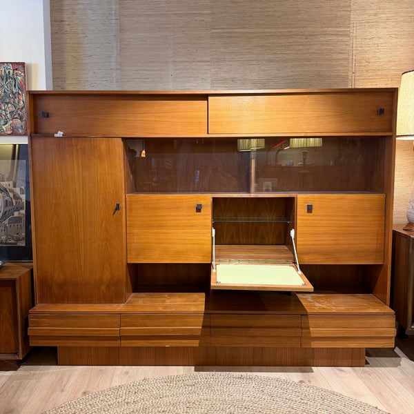 Mid Century Modern Danish-Style Teak Sideboard with Bar