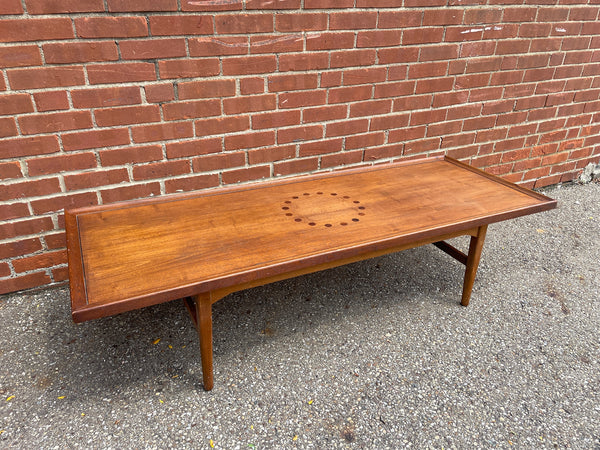 Drexel Declaration Walnut & Rosewood Coffee Table by Kipp Stewart & Stewart MacDougall 1960s