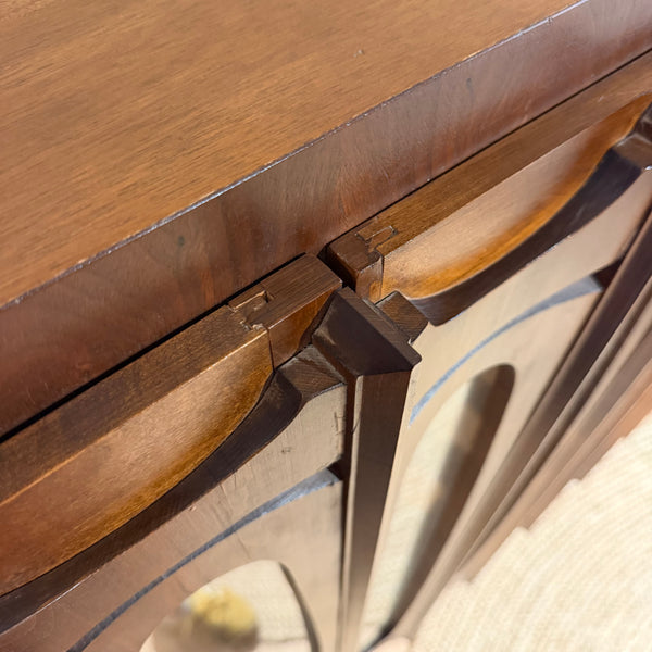Vintage Tobago Brutalist Mid-Century Modern Walnut Display Cabinet on Custom Legs
