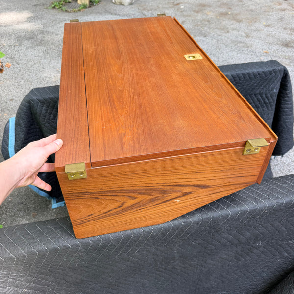 Vintage Danish Modern Teak Wall-Mounted Hanging Vanity Cabinet