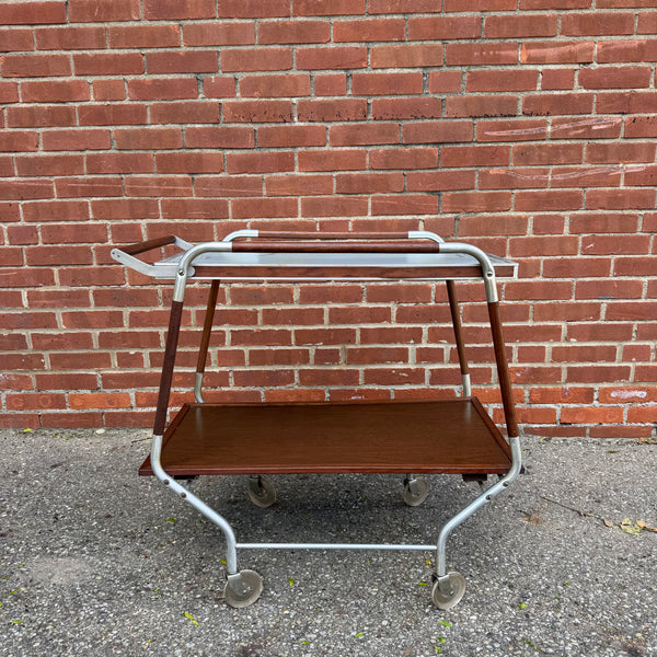 Mid-Century Modern Salton Hotable Automatic Food Warmer and Rolling Bar Cart