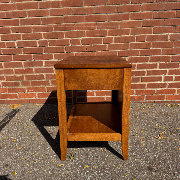 Broyhill Brasilia Mid-Century Modern Walnut & Brass Nightstand - Includes Reconditioning