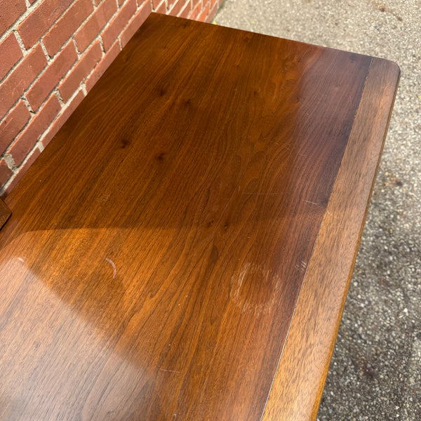 American of Martinsville Walnut Lowboy Dresser with Mirror