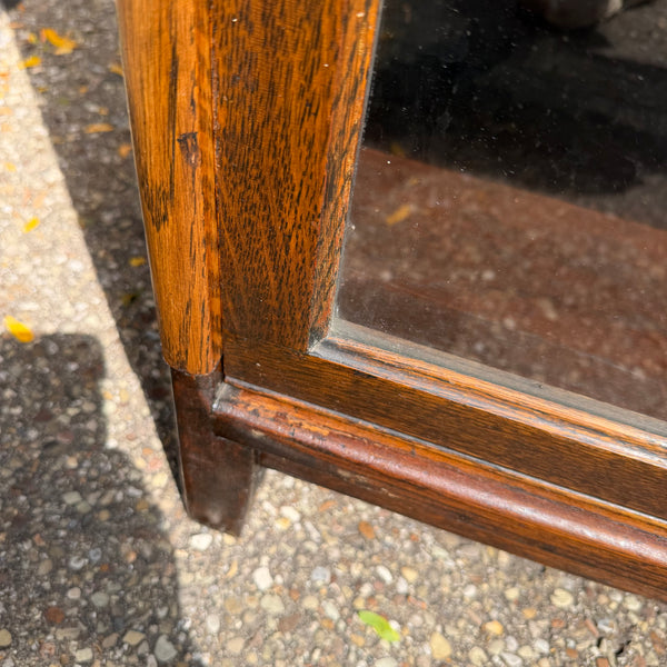 Antique Gunn Quarter Sawn Oak Five-Section Barrister Bookcase with Glass Doors