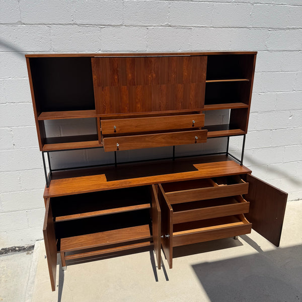 Stanley Walnut and Rosewood Wall Unit