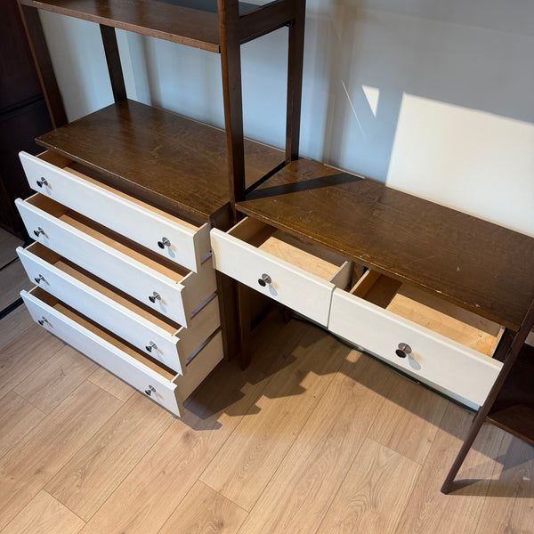 Vintage Mid-Century Modern Modular Freestanding Wall Unit with Desk & Drawers