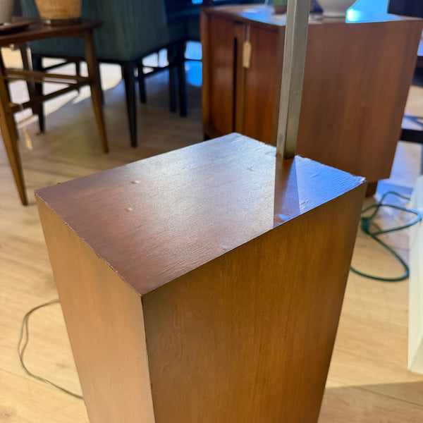 Vintage Mid-Century Modern Arco Style Wood & Chrome Arc Floor Lamp