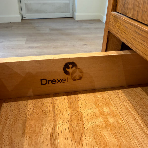 Drexel Heritage “Compatibles” Tall Walnut Gentleman’s Chest with Rosewood Accents
