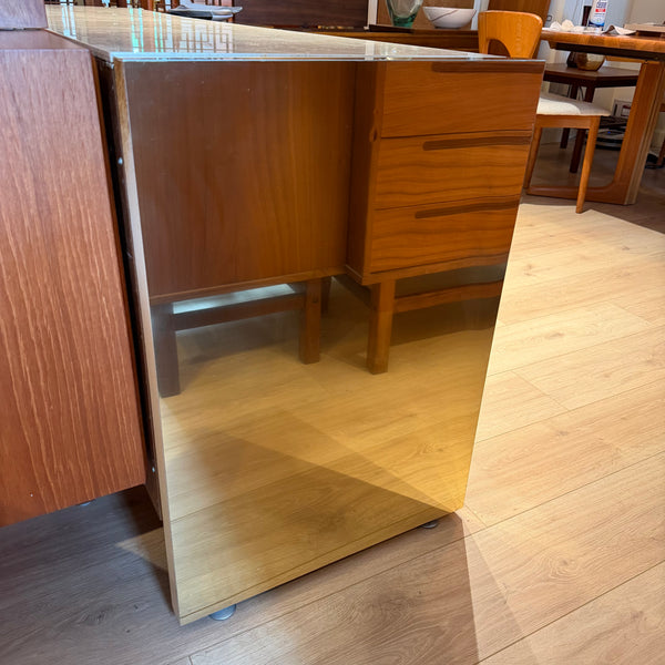 Postmodern Ello Travertine and Brass Credenza