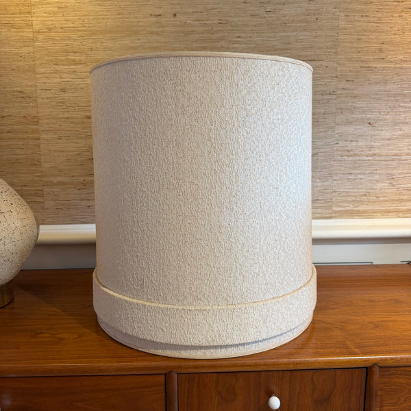 Mid Century Modern Tall Cork and Brass Table Lamp