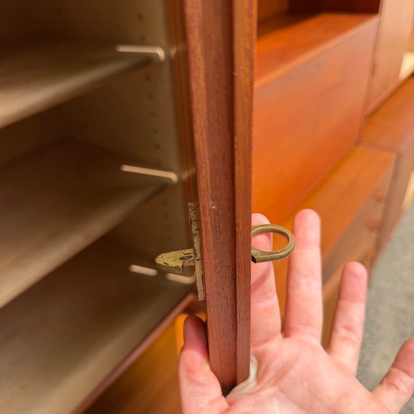 Rare Three-Bay Teak Wall Unit by Hans J. Wegner for Ry Møbler, Denmark
