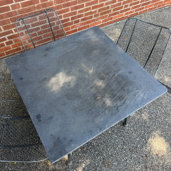 Russell Woodard Sculptura Mesh Patio Dining Set with Slate Top Table