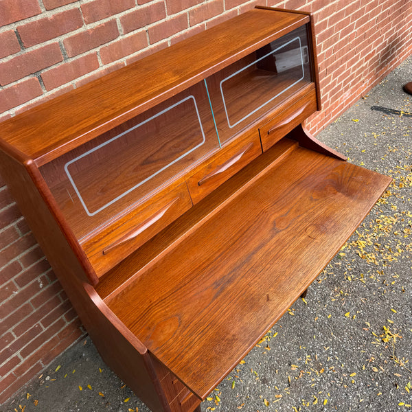 1960s Danish Modern Teak Secretary Desk Hutch by Sejling Skabe N.P. Nielsen