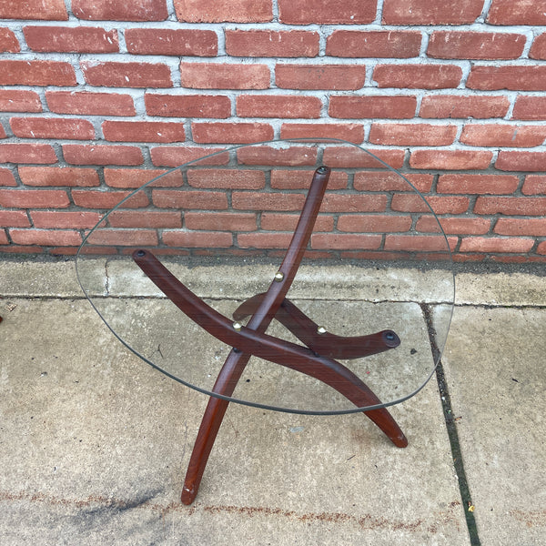 Pair of Forest Wilson Walnut and Glass Side Tables
