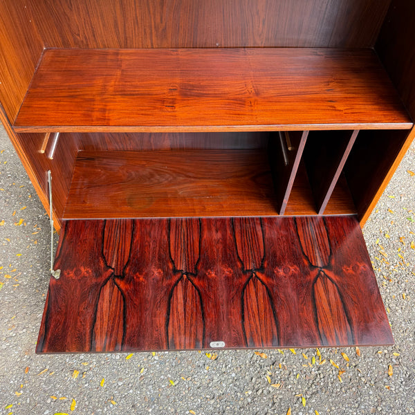 1960s Erik Brouer for Brouer Møbelfabrik Danish Rosewood Secretary Bookcase
