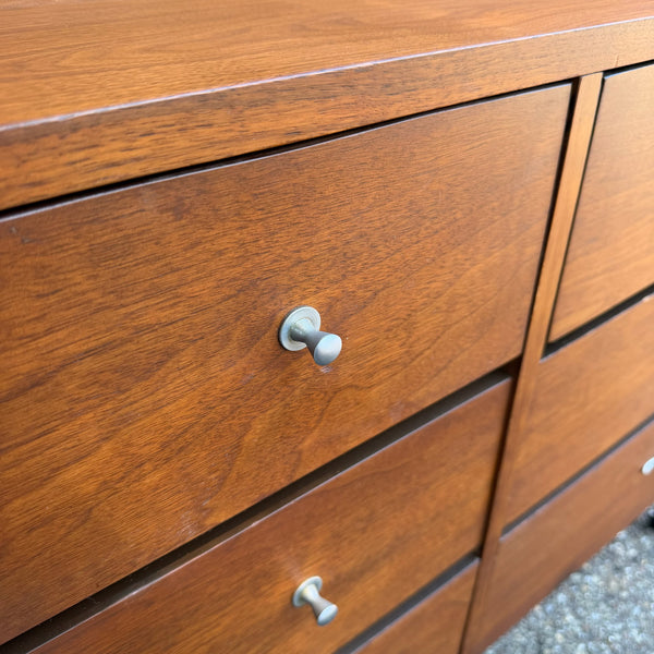 Lane Acclaim Walnut 9-Drawer Lowboy Dresser by Andre Bus for Lane Furniture
