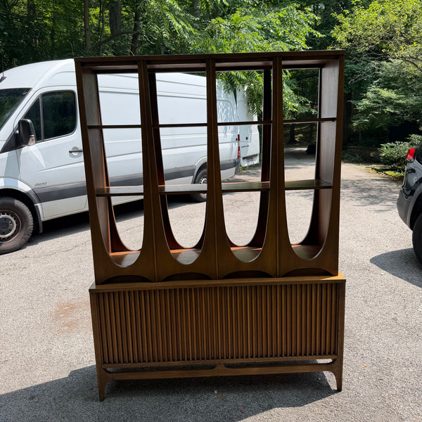 Broyhill Brasilia Walnut Room Divider / Display Cabinet