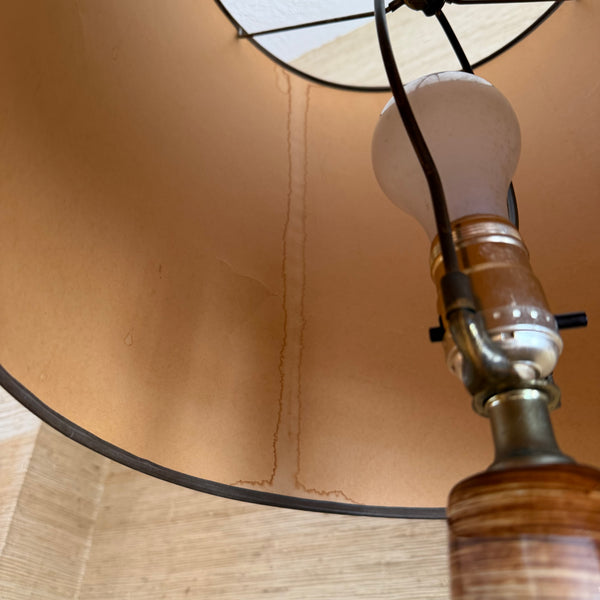 Pair of Ceramic Mid Century Modern Table Lamps with Original Shades