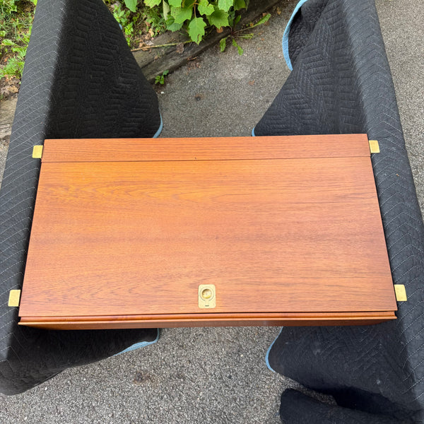 Vintage Danish Modern Teak Wall-Mounted Hanging Vanity Cabinet