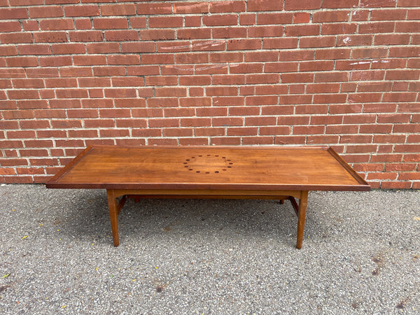 Drexel Declaration Walnut & Rosewood Coffee Table by Kipp Stewart & Stewart MacDougall 1960s