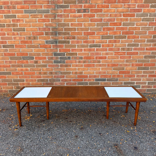 Merton Gershun for American of Martinsville Accord Walnut & White Laminate Coffee Table