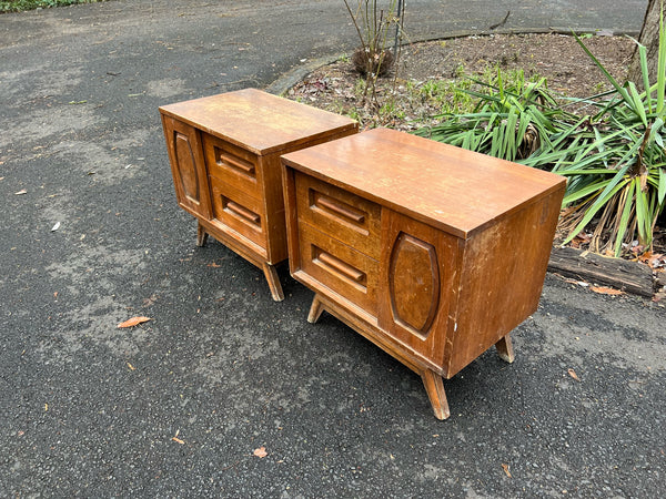 Pair of Brutalist Style Nightstands