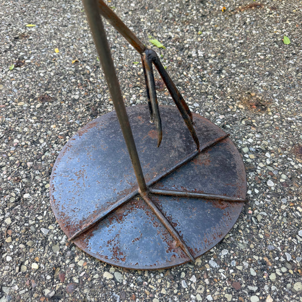 Vintage Handcrafted Metal Crane or Heron Garden Sculpture