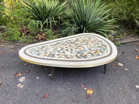 Mosaic Kidney Shaped Coffee Table