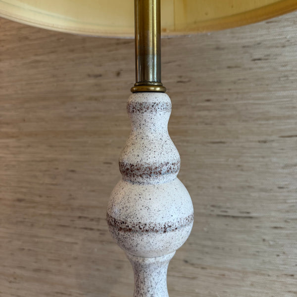 Mid Century Modern Ceramic and Brass Table Lamp