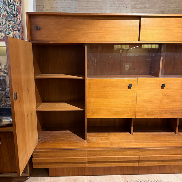 Mid Century Modern Danish-Style Teak Sideboard with Bar