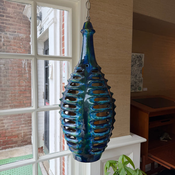 Mid Century Modern Glazed Ceramic Swag Light