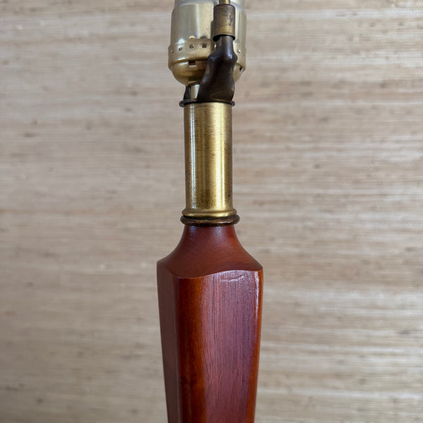 Mid Century Danish Modern Teak and Brass Table Lamp