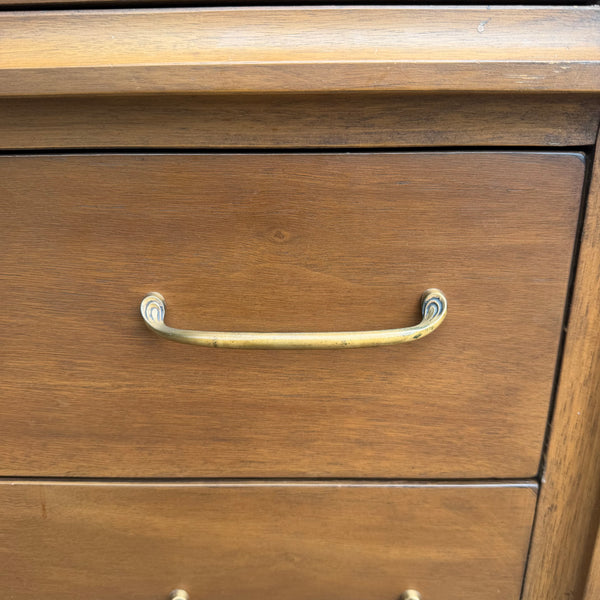 Vintage Broyhill Forward Walnut Highboy Dresser