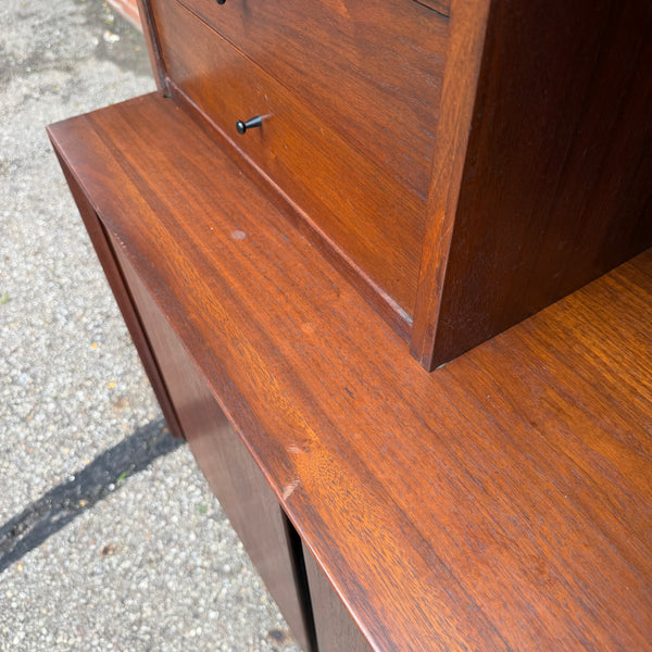 Dillingham Esprit Walnut & Cane Credenza Hutch by Merton Gershun