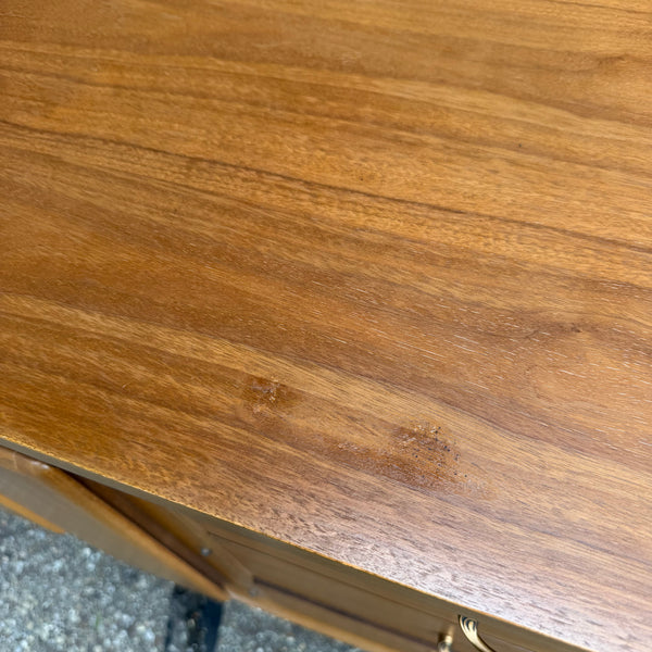Vintage Broyhill Forward Walnut Lowboy Nine-Drawer Dresser