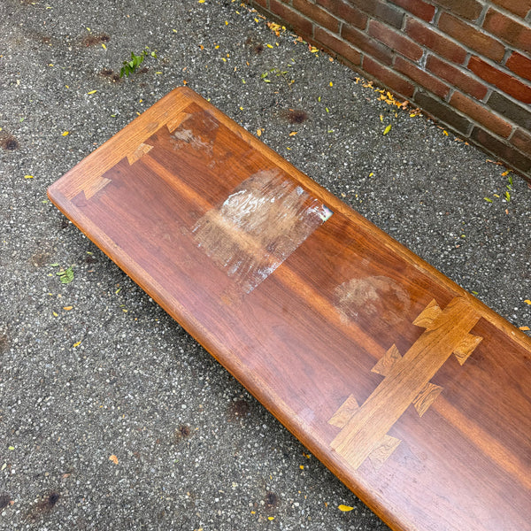 André Bus for Lane Acclaim Extra Long Walnut Surfboard Coffee Table