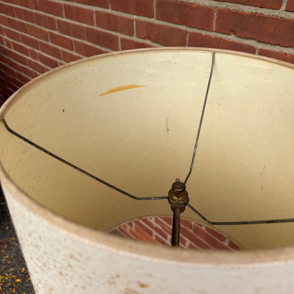 Vintage Mid-Century Modern Walnut Laurel-Style Floor Lamp Table with Ceramic Ashtray & Coasters