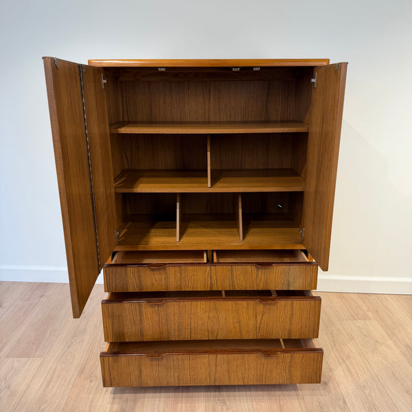 Drexel Heritage “Compatibles” Tall Walnut Gentleman’s Chest with Rosewood Accents