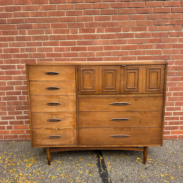 Broyhill Premier Sculptra Magna Walnut Mid-Century Modern Gentleman’s Chest