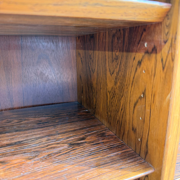 1960s Danish Modern Rosewood Bookcase with Adjustable Shelves