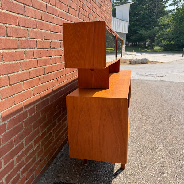 Mid-Century Modern Danish Teak  Two-Piece Sideboard and Hutch