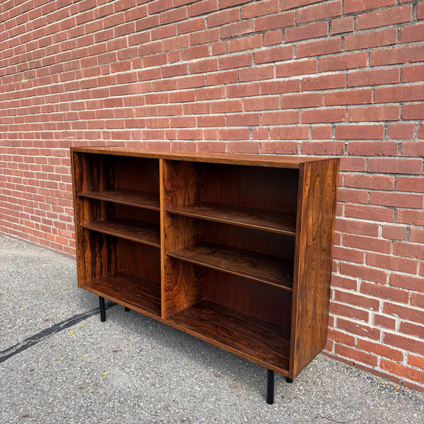 1960s Danish Modern Rosewood Bookcase with Adjustable Shelves