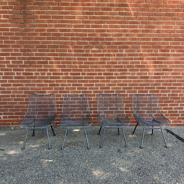 Russell Woodard Sculptura Mesh Patio Dining Set with Slate Top Table