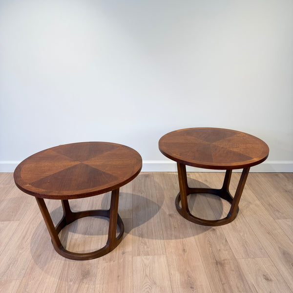 1960s Pair of Lane Rhythm Round End Tables