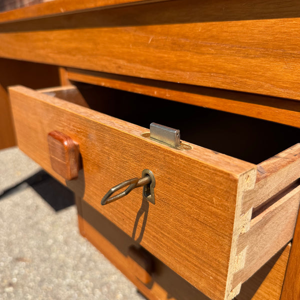 Domino Møbler Danish Modern Teak Executive Desk | Mid Century Modern Partner’s Writing Desk